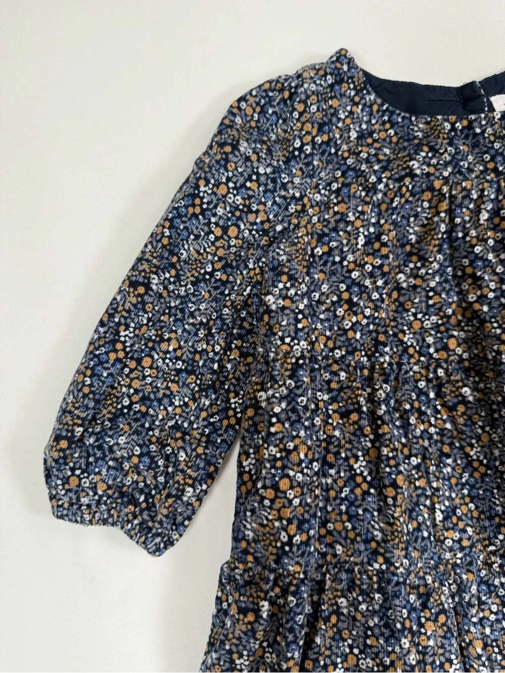BABY GAP Girls’ Corduroy Tiered Floral Cottagecore Dress Farmhouse Size 12-18M